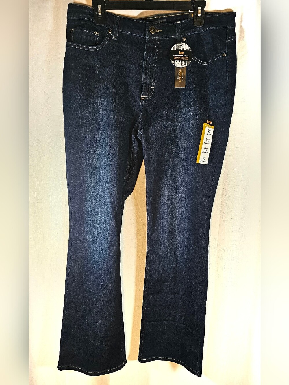 Nwt Lee Sz 16 Mid Rise Denim Bootcut Jeans